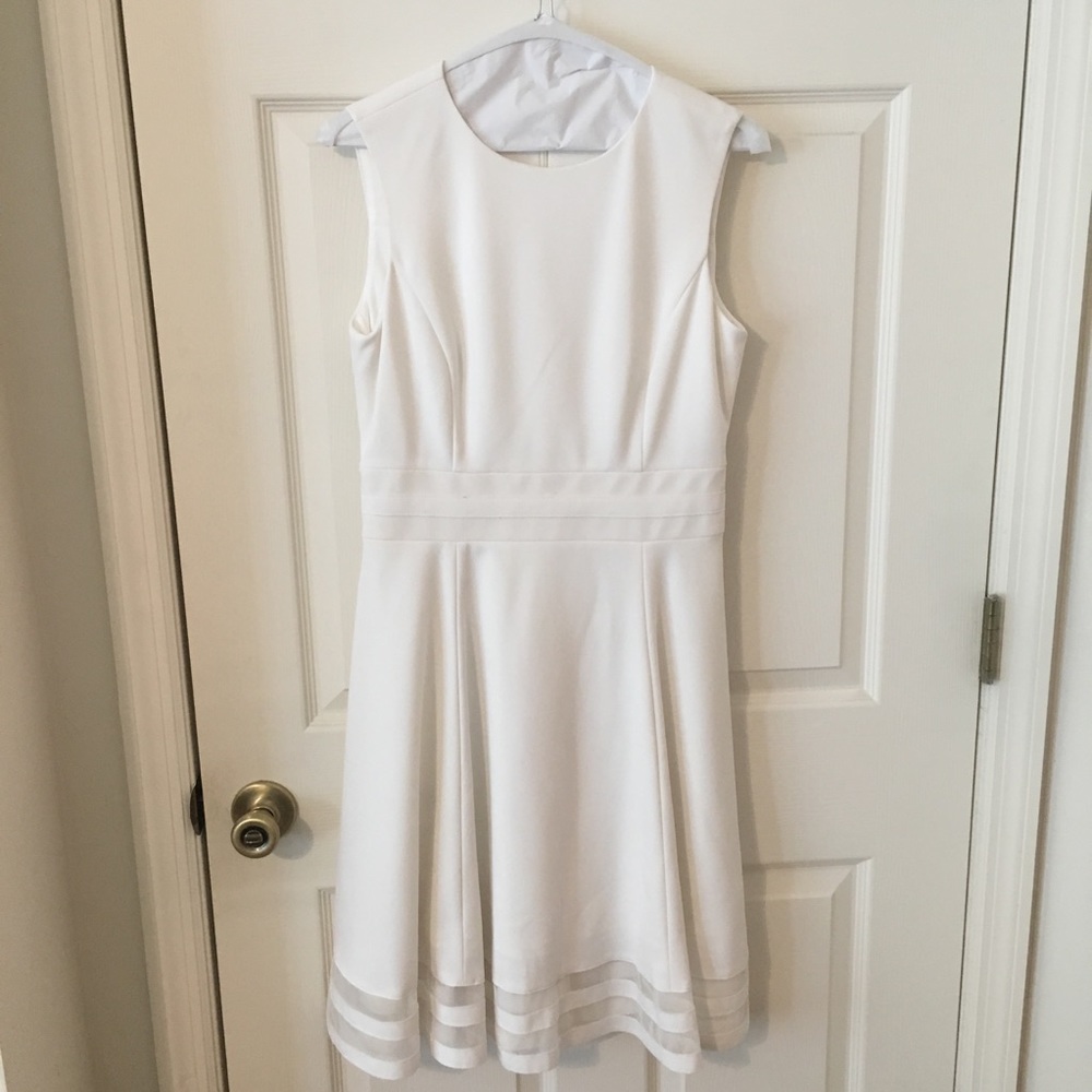 Calvin Klein White Dress with Mesh